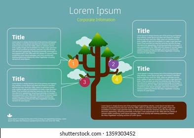 Flat design tree infographic for business presentation