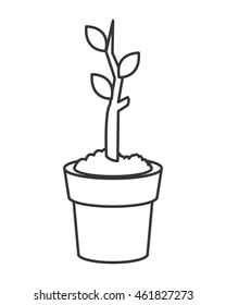 flat design tree sprout icon vector illustration