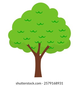 Flat design tree vector illustration, perfect for nature themes, eco projects, and graphic design. Scalable and editable.