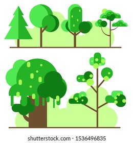 Flat Design Trees. These are five flat tree designs
