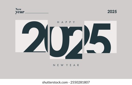 Diseño plano de moda concepto de feliz año Nuevo 2025. Plantilla de diseño de celebración de año Nuevo para portada, Anuncio, fondo y Fondo de pantalla