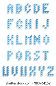 flat design triangles alphabet letters collection