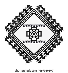 flat design tribal geometric pattern icon vector illustration