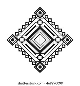 flat design tribal geometric pattern icon vector illustration