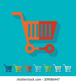 Flat design: trolley