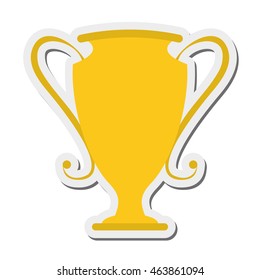 flat design trophy cup icon vector illustration