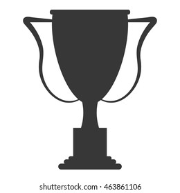 flat design trophy cup icon vector illustration