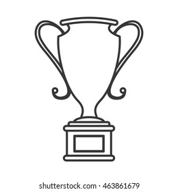 flat design trophy cup icon vector illustration
