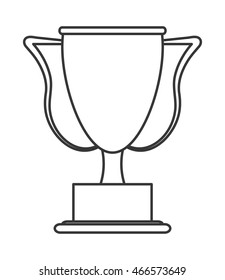 flat design trophy cup icon vector illustration
