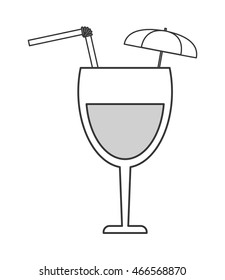 flat design tropical cocktail icon vector illustration
