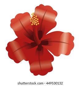flat design tropical flower icon vector illustration