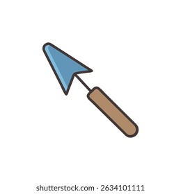 Ilustração de trowel de design plano no fundo branco para jardinagem