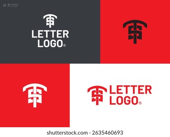 Flat design TS logo template