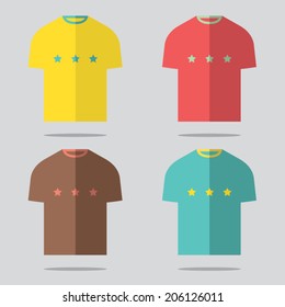 Flat Design T-Shirt Set Vector Illustration