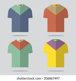 Flat Design T-Shirt Set Vector Illustration