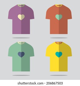 Flat Design T-Shirt Set Vector Illustration