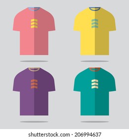 Flat Design T-Shirt Set Vector Illustration