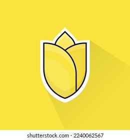 Flat Design of Tulip Flower, can be use as sticker, logo, and poster