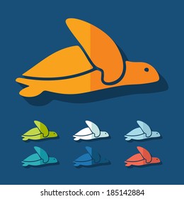 Flat design: turtle
