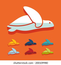 Flat design: turtle