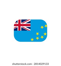 Flat design of Tuvaluan state emblem featuring British ensign blue field nine yellow stars and union jack canton. Minimalist graphic element for maps and digital UI.