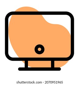 Flat design TV with a home button for settings