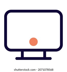 Televisión de diseño plano con un botón residencial para la configuración