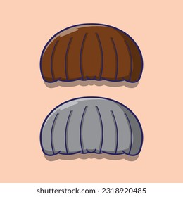Flat design of two mustache vector illustration icon mascot by Camhiu