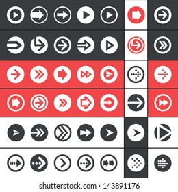 Flat design UI arrow icons vector set for mobile apps and web design.