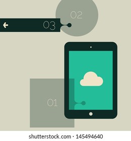 Flat design ui device icons with abstract interface elements
