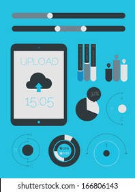 Flat design ui device template elements, EPS 10