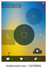 Flat design ui mobile abstract interface with modern gradient mesh background, EPS 10