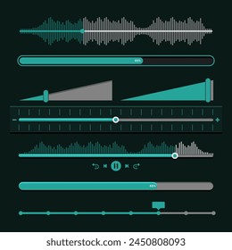 Flat design ui sliders collection vector design in eps 10