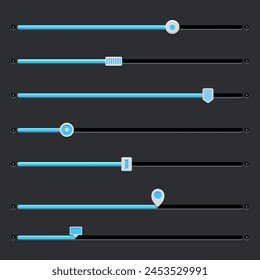 Flat design ui sliders collection vector design in eps 10