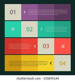 Flat design ui step banners