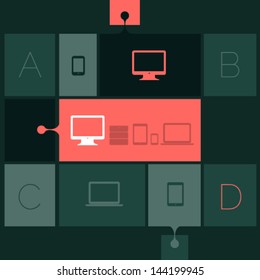 Flat design ui template steps background, EPS 10