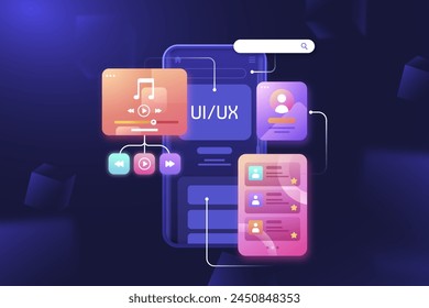 Flat design ui ux background vector design in eps 10
