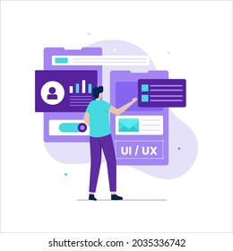 Flat design of ui ux design concept. Illustration for websites, landing pages, mobile applications, posters and banners