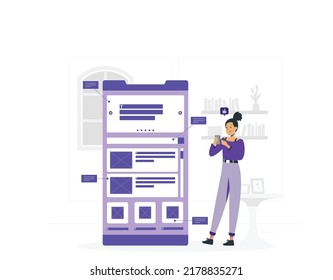 Flat design of ui ux design concept. Illustration for websites, landing pages, mobile applications, posters and banners