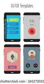 Flat design UI/UX mobile application templates