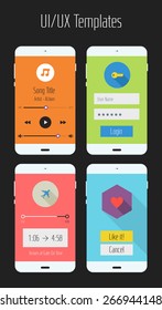 Flat design UI/UX mobile application templates