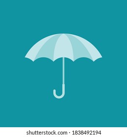 flat design umbrella on dark blue background