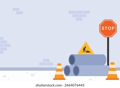 Flat design under construction background illustration