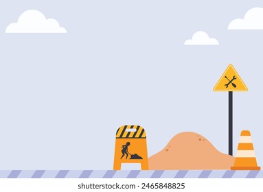 Flat design under construction background vector illustration
