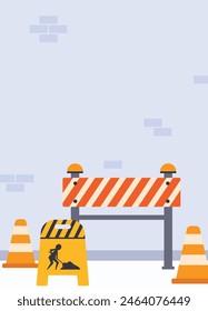 Flat design under construction portrait background illustration