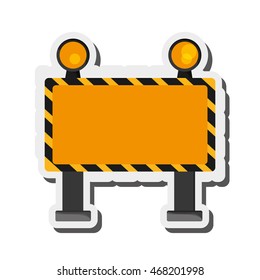 flat design under construction road sign icon vector illustration