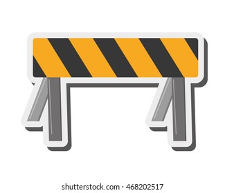 flat design under construction road sign icon vector illustration