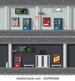 Flat design of underground subway illustration vector