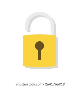 Flat design unlocked padlock icon vector