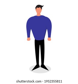 flat design of an upright person. Can be used as designs, banners, brochures, company characters, websites, books, etc. simple design.